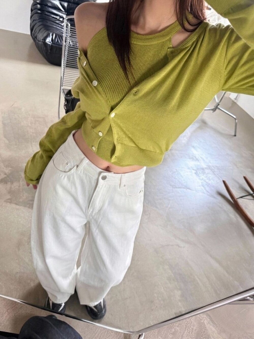 White Casual Women's Wide Leg Loose Fit Denim Pants